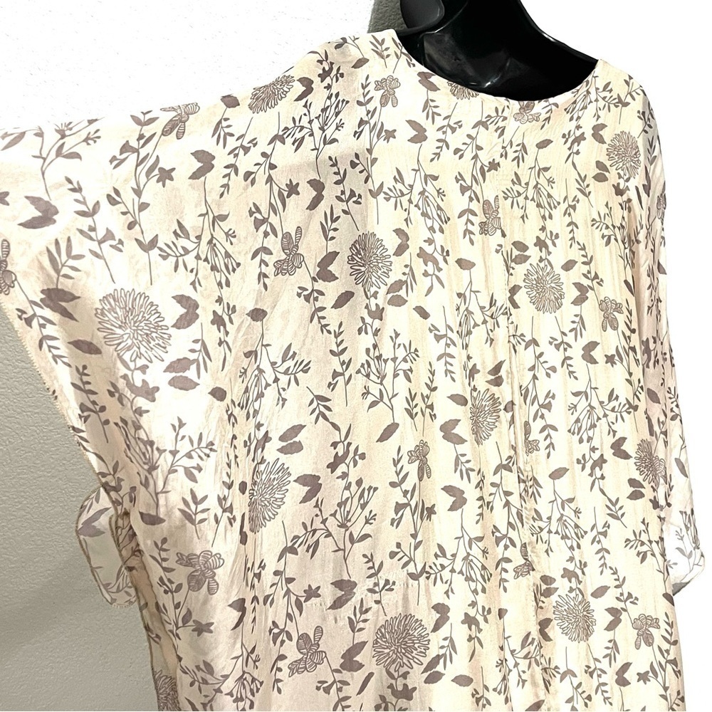 M. Made in Italy Woman Floral SILK Overlay Tunic Shift Top Dress Size S - Picture 8 of 14